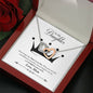 045 - To Daughter From Mom - Interlocking Hearts Necklace With Mahogany Style Luxury Box