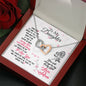 310 - To Daughter From Mom - Interlocking Hearts Necklace With Mahogany Style Luxury Box