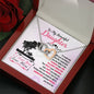 314 - To Daughter From Mom - Interlocking Hearts Necklace With Mahogany Style Luxury Box