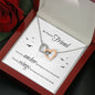 072 - My Dearest Friend - Interlocking Hearts Necklace With Mahogany Style Luxury Box