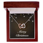 Merry Christmas v06 - Interlocking Hearts Necklace With Mahogany Style Luxury Box