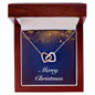 Merry Christmas v07 - Interlocking Hearts Necklace With Mahogany Style Luxury Box