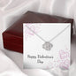 Happy Valentine's Day - Chalk Hearts - Love Knot Necklace With Mahogany Style Luxury Box