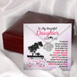 314 - To Daughter From Mom - Love Knot Necklace With Mahogany Style Luxury Box