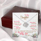 317 - To Daughter From Dad - Love Knot Necklace With Mahogany Style Luxury Box
