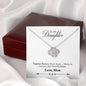 041 - To Daughter From Mom - Love Knot Necklace With Mahogany Style Luxury Box