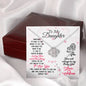 310 - To Daughter From Mom - Love Knot Necklace With Mahogany Style Luxury Box