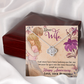 018 Dear Wife, Happy Anniversary - Love Knot Necklace With Mahogany Style Luxury Box