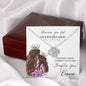 316 - To Daughter From Mom - Love Knot Necklace With Mahogany Style Luxury Box