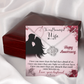 020 To My Beautiful Wife, Happy Anniversary - Love Knot Necklace With Mahogany Style Luxury Box