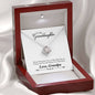 081 - To Granddaughter From Grandpa - Love Knot Necklace With Mahogany Style Luxury Box