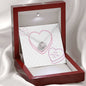 Happy Valentine's Day - Candy Hearts - Love Knot Necklace With Mahogany Style Luxury Box