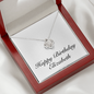 Happy Birthday Elizabeth - Love Knot Necklace With Mahogany Style Luxury Box
