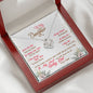 317 - To Daughter From Dad - Love Knot Necklace With Mahogany Style Luxury Box