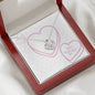 Happy Valentine's Day - Candy Hearts - Love Knot Necklace With Mahogany Style Luxury Box