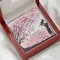 312 - To Daughter From Dad - Love Knot Necklace With Mahogany Style Luxury Box