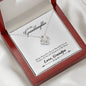 081 - To Granddaughter From Grandpa - Love Knot Necklace With Mahogany Style Luxury Box