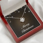 Merry Christmas v06 - Love Knot Necklace With Mahogany Style Luxury Box