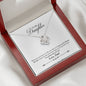 030 - To Daughter From Dad - Love Knot Necklace With Mahogany Style Luxury Box