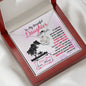 314 - To Daughter From Mom - Love Knot Necklace With Mahogany Style Luxury Box
