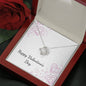 Happy Valentine's Day - Chalk Hearts - Love Knot Necklace With Mahogany Style Luxury Box