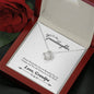081 - To Granddaughter From Grandpa - Love Knot Necklace With Mahogany Style Luxury Box