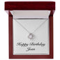 Happy Birthday Jean - Love Knot Necklace With Mahogany Style Luxury Box