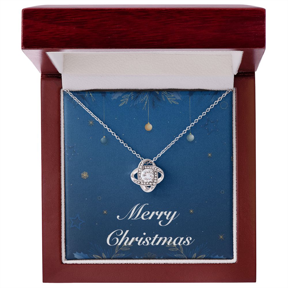 Merry Christmas v05 - Love Knot Necklace With Mahogany Style Luxury Box