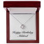 Happy Birthday Mildred - Love Knot Necklace With Mahogany Style Luxury Box