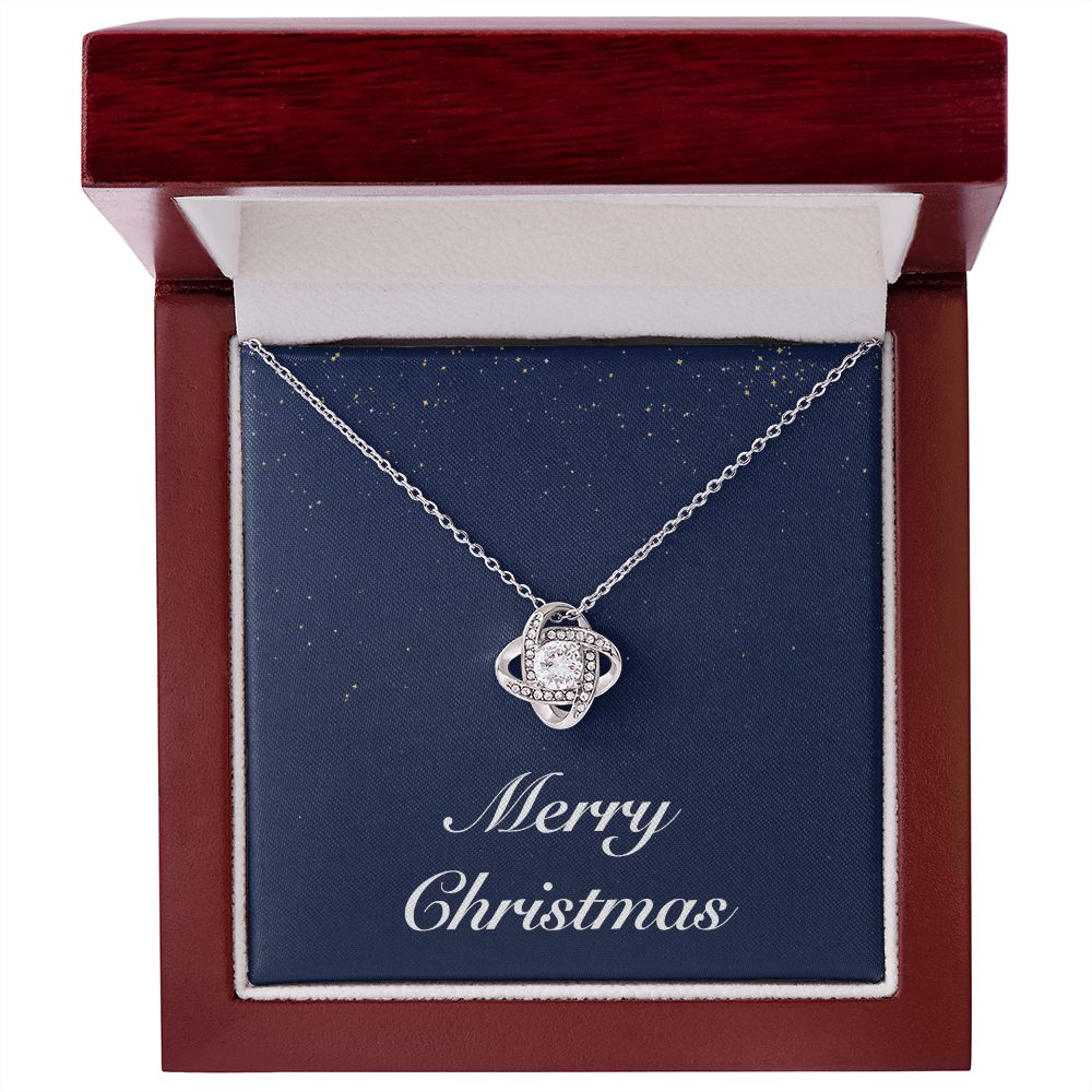 Merry Christmas v08 - Love Knot Necklace With Mahogany Style Luxury Box