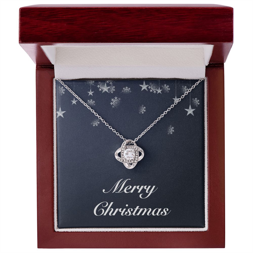 Merry Christmas v04 - Love Knot Necklace With Mahogany Style Luxury Box