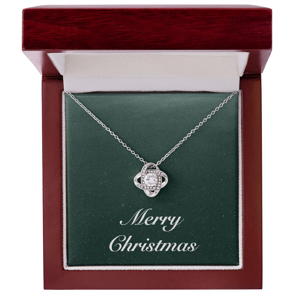 Merry Christmas v09 - Love Knot Necklace With Mahogany Style Luxury Box