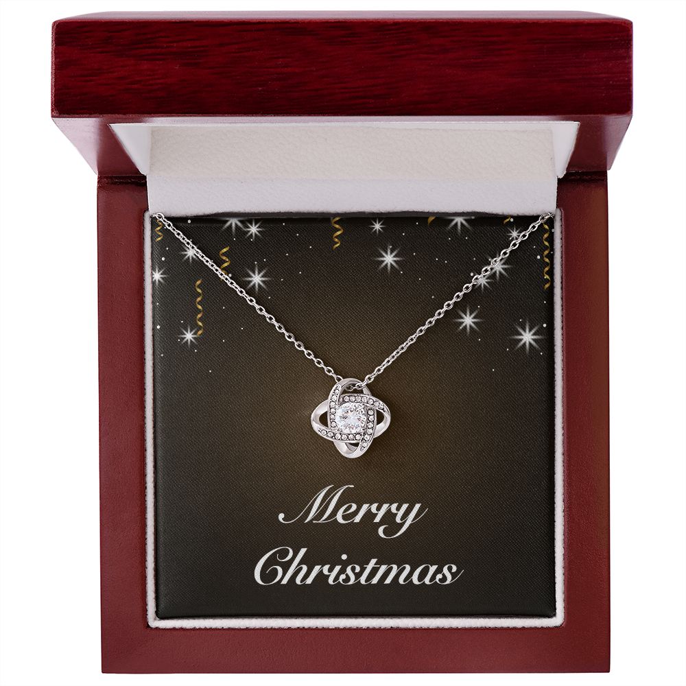 Merry Christmas v06 - Love Knot Necklace With Mahogany Style Luxury Box