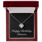 Happy Birthday Patricia v2 - Love Knot Necklace With Mahogany Style Luxury Box