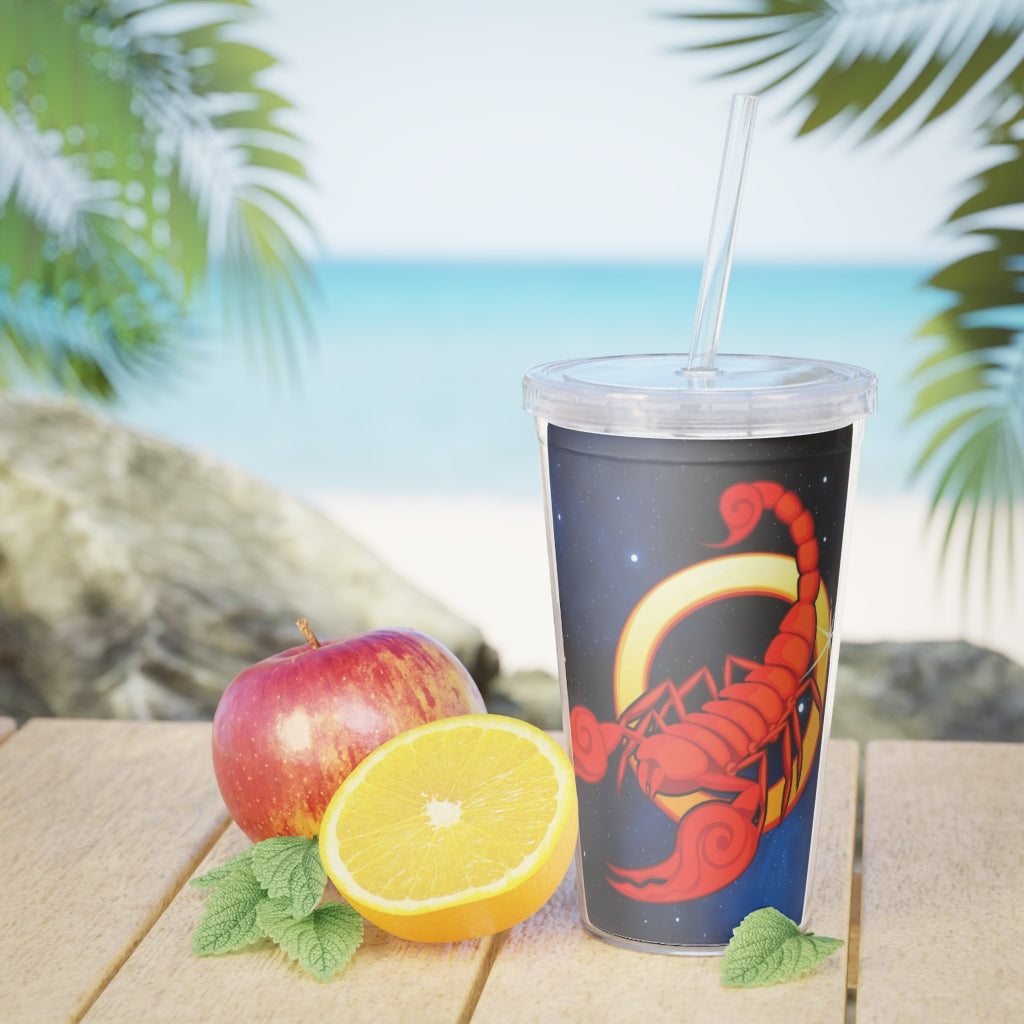 Zodiac Sign Scorpio - 20oz Plastic Tumbler with Straw