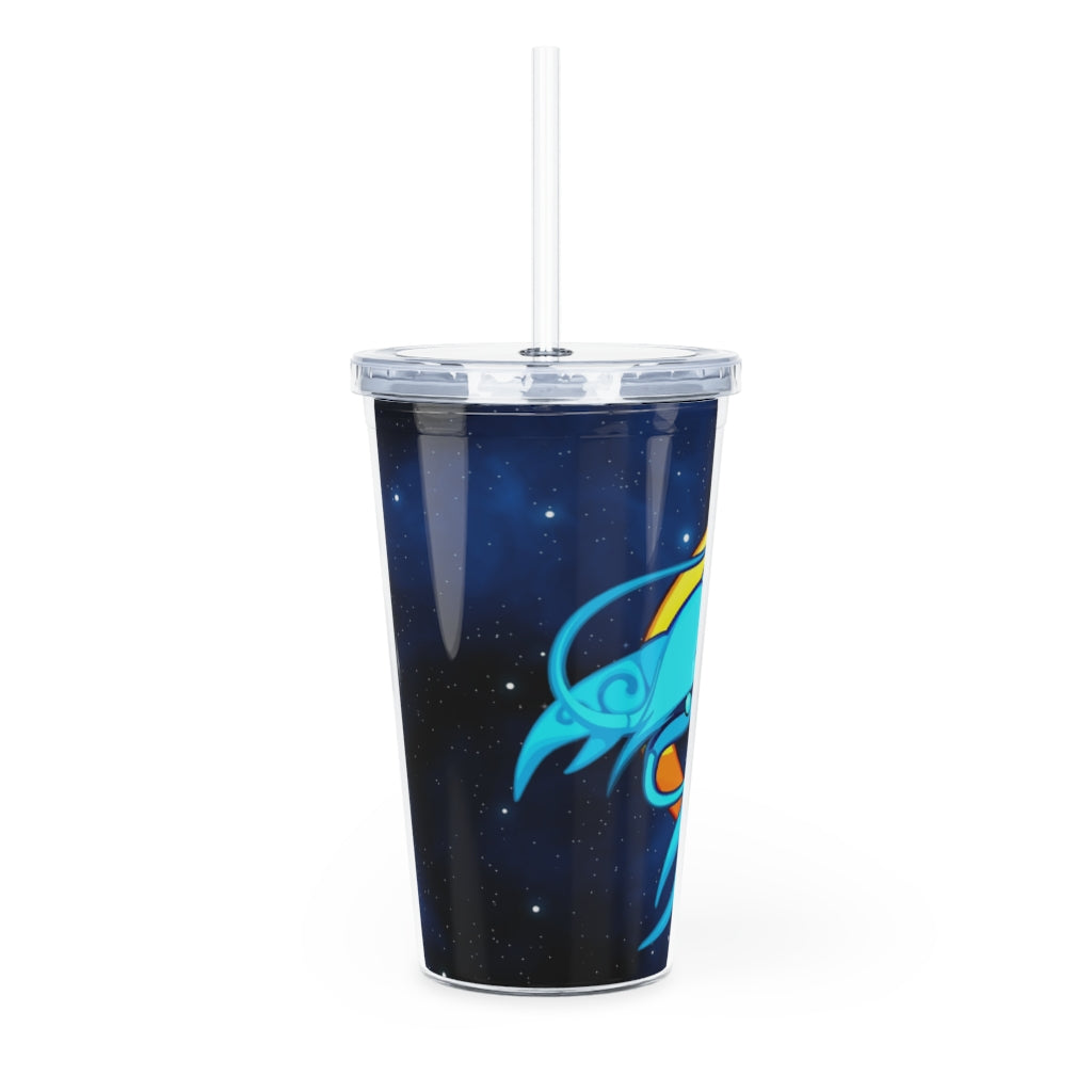 Zodiac Sign Cancer - 20oz Plastic Tumbler with Straw