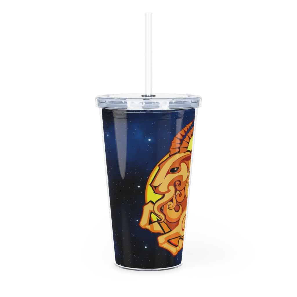 Zodiac Sign Capricorn - 20oz Plastic Tumbler with Straw