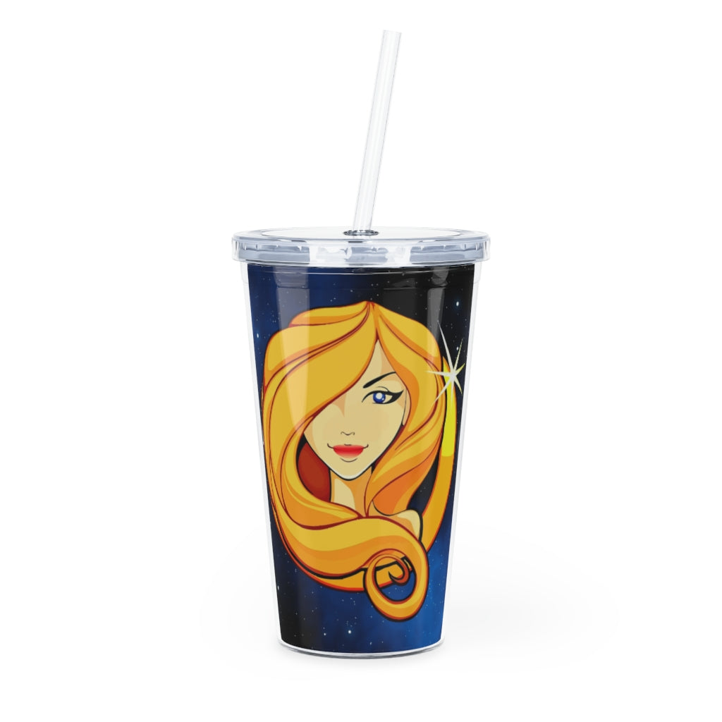 Zodiac Sign Virgo - 20oz Plastic Tumbler with Straw