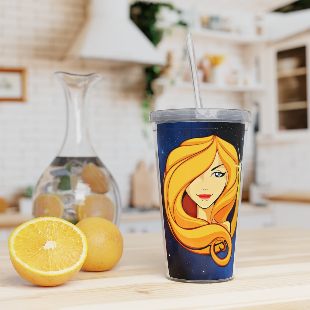 Zodiac Sign Virgo - 20oz Plastic Tumbler with Straw