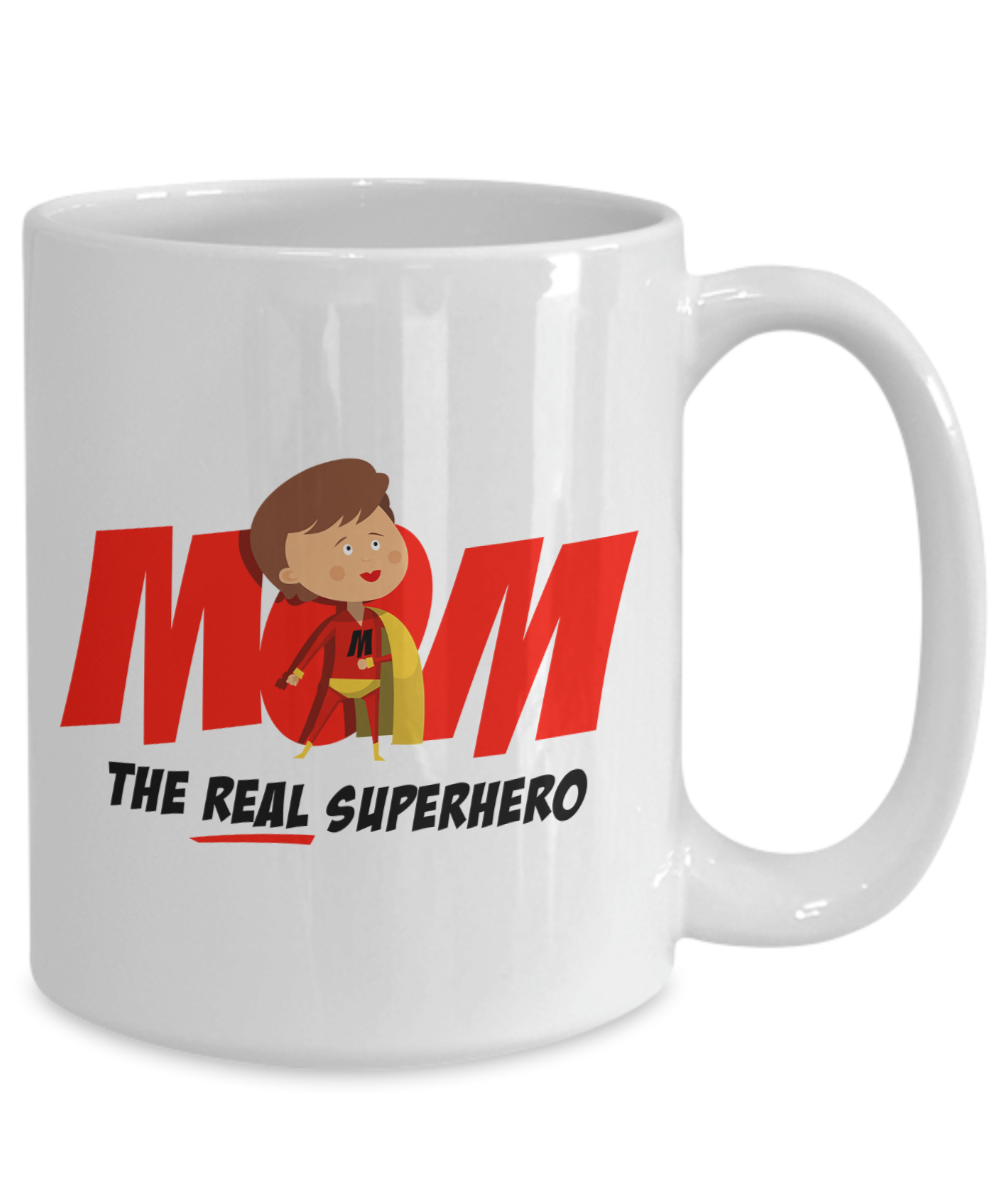 Mom - The Real Superhero - 15oz Mug