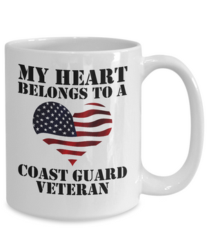 My Heart Belongs To A Coast Guard Veteran - 15oz Mug