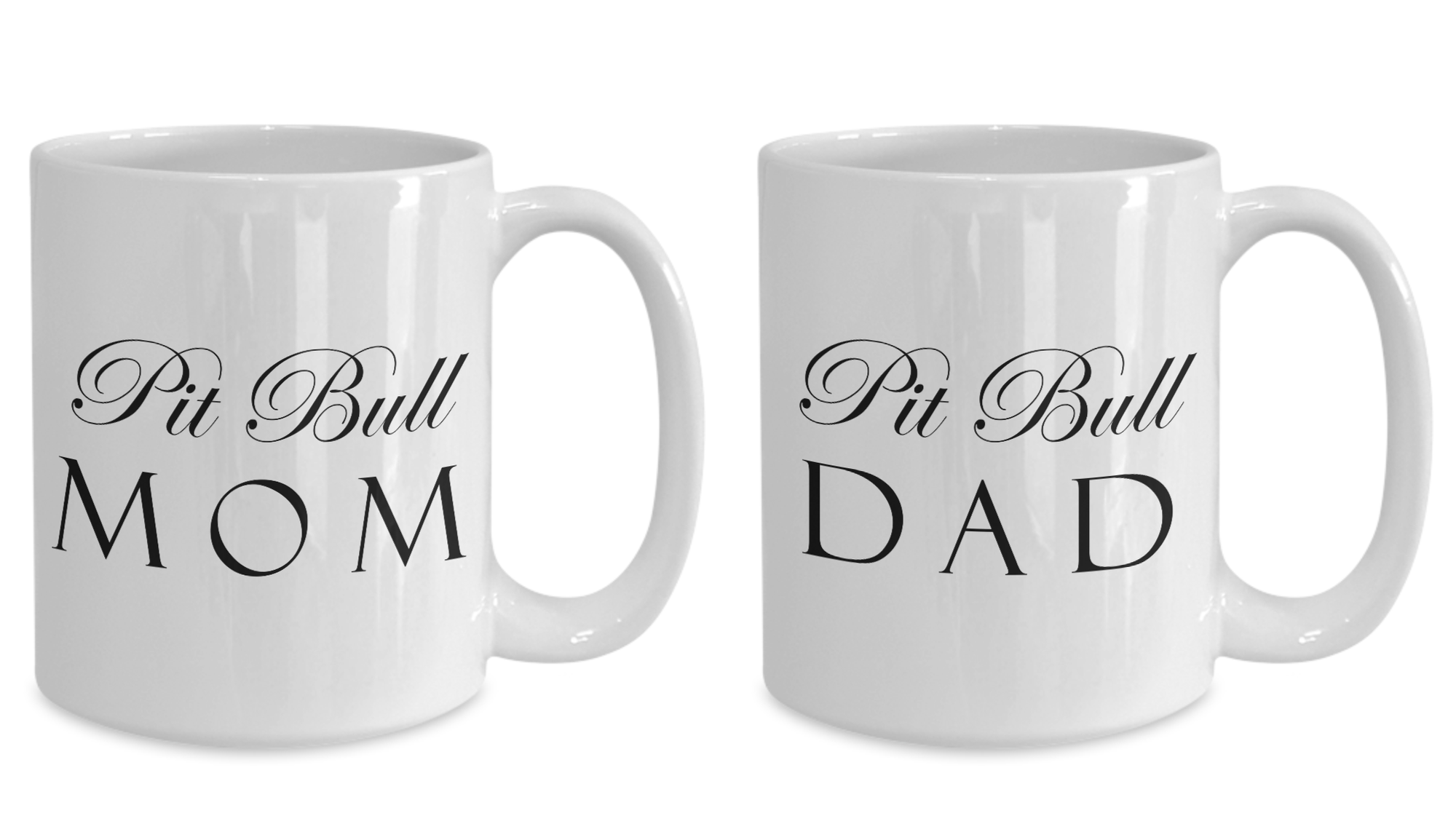 Pit Bull Mom & Dad - Set Of 2 15oz Mugs