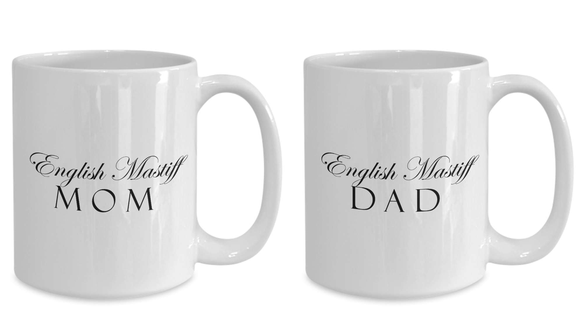 English Mastiff Mom & Dad - Set Of 2 15oz Mugs