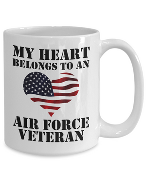 My Heart Belongs To An Air Force Veteran - 15oz Mug