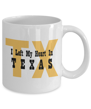 Heart In Texas - 11oz Mug - Unique Gifts Store