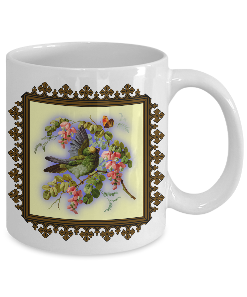 Bird And Flowers - 11oz Mug - Unique Gifts Store