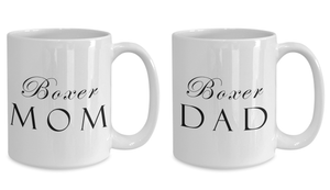Boxer Mom & Dad - Set Of 2 15oz Mugs