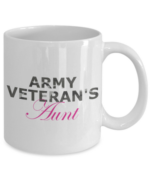 Army Veteran's Aunt - 11oz Mug - Unique Gifts Store