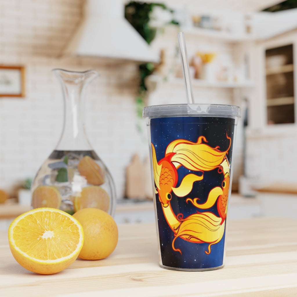 Zodiac Sign Pisces - 20oz Plastic Tumbler with Straw