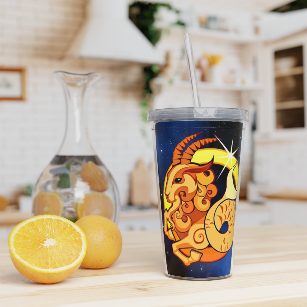 Zodiac Sign Capricorn - 20oz Plastic Tumbler with Straw